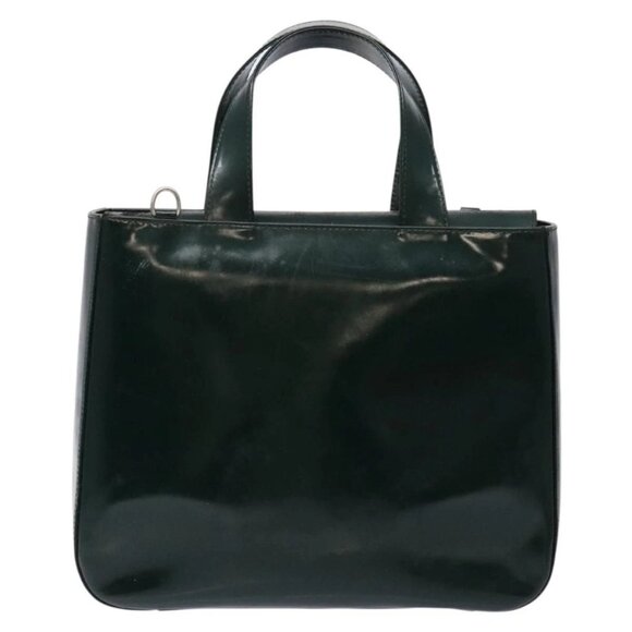 GUCCI Hand Bag Enamel Green Silver - Picture 3 of 16